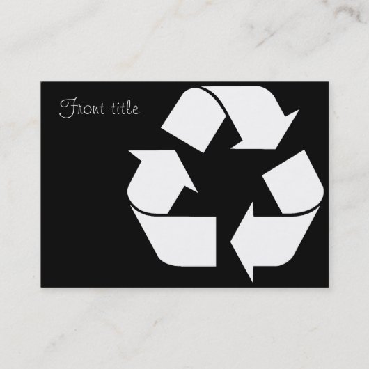 White Recycling Symbool Visitekaartje (Voorkant)