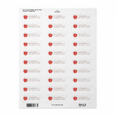 White Red Apple Preschool Graduation Address Label (Full Sheet)