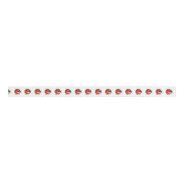 White Red Black Ladybugs Birthday Grosgrain Lint