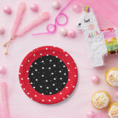 White Red & Black Valentijnse  Hearts Pattern Papieren Bordje (Feest)
