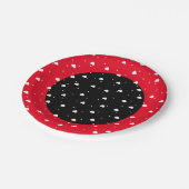 White Red & Black Valentijnse Hearts Pattern Papieren Bordje (Gekanteld)