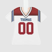 White/Red/Blue Football Jersey Ornament (achterkant)