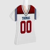 White/Red/Blue Football Jersey Ornament (voorkant)