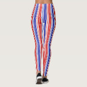 White Red Blue Stripes Pattern   Leggings (Achterkant)