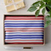 White Red Blue Stripes Pattern   Tissuepapier (Geschenk)