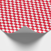 White & [Red] Checker Small Checkerboard Checker Cadeaupapier (Hoek)