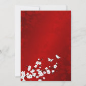 White Red Cherry Blossom | Weddenschap Kaart (Achterkant)