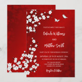 White Red Cherry Blossom | Weddenschap Kaart (Voorkant / Achterkant)