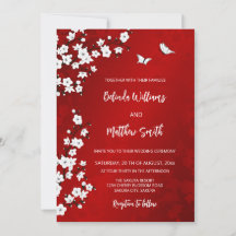 White  Red Cherry Blossom | Wedding