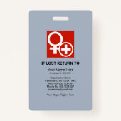 White Red Column Blokken Foto Sjabloon Medisch Badge (Achterkant)