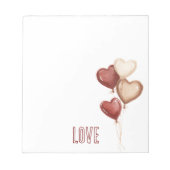 White Red Cream Heart Balloons Love  Notitieblok (Voorkant)