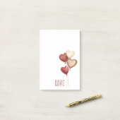 White Red Cream Heart Balloons Love  Post-it® Notes (Op bureau)