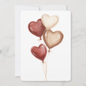 White Red Cream Heart Balloons Wedding Kaart (Achterkant)