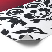 White Red Damask speciaal cadeau Poster (Hoek)
