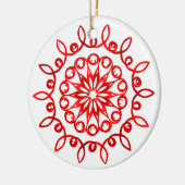 White Red  decoratief traditioneel kerstfeest Keramisch Ornament (Links)