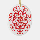 White Red  decoratief traditioneel kerstfeest Keramisch Ornament (Rechts)