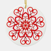 White Red  decoratief traditioneel kerstfeest Keramisch Ornament (Voorkant)