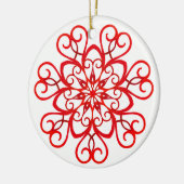 White Red  decoratief traditioneel kerstfeest Keramisch Ornament (Links)