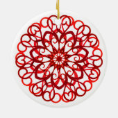 White Red  decoratief traditioneel kerstfeest Keramisch Ornament (Achterkant)