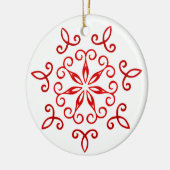 White Red  decoratief traditioneel kerstfeest Keramisch Ornament (Links)