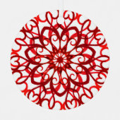 White Red  decoratief traditioneel kerstfeest Metalen Ornament (Voorkant)