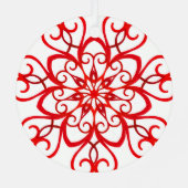 White Red  decoratief traditioneel kerstfeest Metalen Ornament (Achterkant)