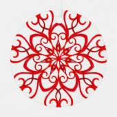 White Red  decoratief traditioneel kerstfeest Metalen Ornament (Voorkant)