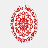 White Red decoratief traditioneel kerstfeest Metalen Ornament (Voorkant links)