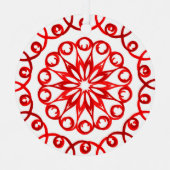 White Red decoratief traditioneel kerstfeest Metalen Ornament (Voorkant)