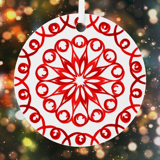 White Red decoratief traditioneel kerstfeest Metalen Ornament