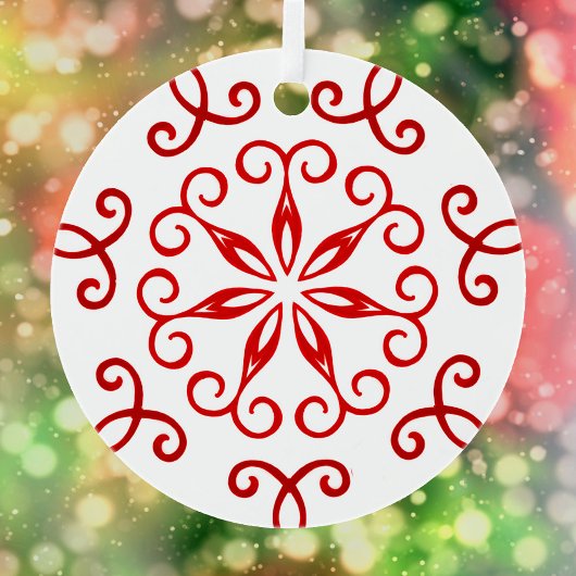 White Red  decoratief traditioneel kerstfeest Metalen Ornament