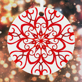 White Red  decoratief traditioneel kerstfeest Metalen Ornament