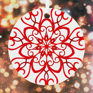 White Red  decoratief traditioneel kerstfeest Metalen Ornament