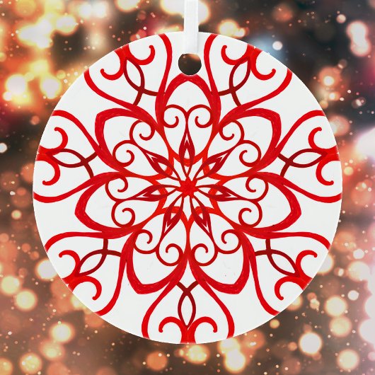 White Red  decoratief traditioneel kerstfeest Metalen Ornament