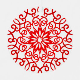 White Red  decoratief traditioneel kerstfeest Metalen Ornament