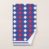 White Red Diamond Stripe Pattern Bad Handdoek (Handdoek)