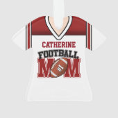White/Red Football mama Jersey Ornament (achterkant)