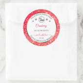 White Red Glitter Product Labels Logo Rhinestones (Tas)