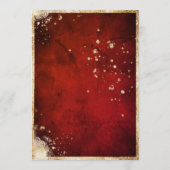 White Red Gold Botanical Floral Rustic Wedding Kaart (Achterkant)