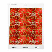 White Red Gold Glitter-kerstfeestdag Etiket (Full Sheet)