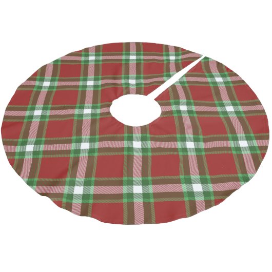 White Red Green Cool Red Lumberjack Pset Patroon Kerstboom Rok (Gekanteld)