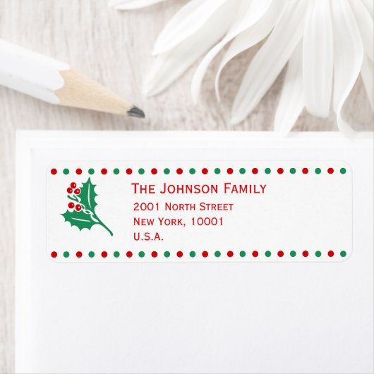 White Red Green-kerstretour-adreslabels Etiket (Insitu)