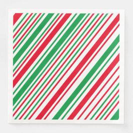 White Red Green KerstStripe Servet