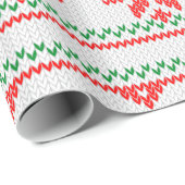 White Red Green Knit met kerstklep Cadeaupapier (Rol Hoek)