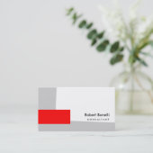 White Red Grey Plain Consultant Visitekaartje (Staand voorkant)