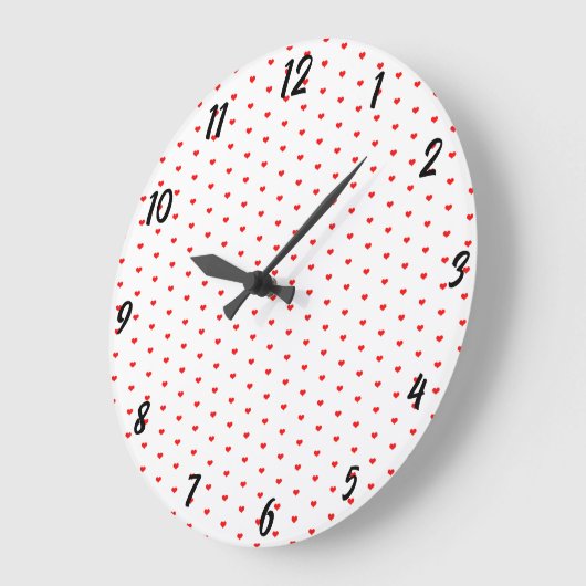 White Red Heart Pattern Valentijnsdag Gift Cool Grote Klok (Hoek)