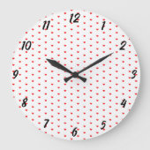 White Red Heart Pattern Valentijnsdag Gift Cool Grote Klok (Voorkant)
