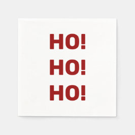 White Red Ho Ho Ho Kerstfeestdag Typografie Servet