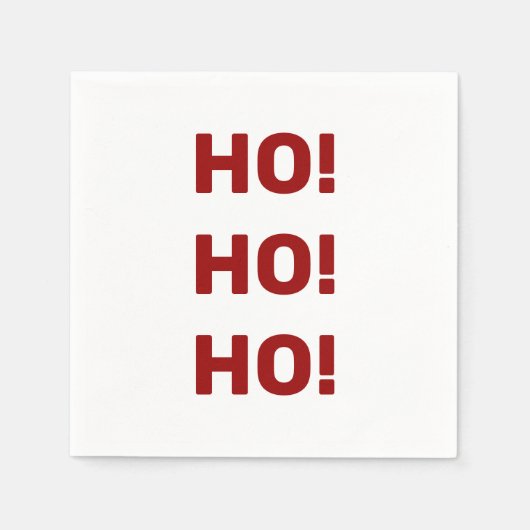White Red Ho Ho Ho Kerstfeestdag Typografie Servet (Voorkant)