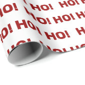 White Red Ho Ho Pattern kerstavond Cadeaupapier (Rol Hoek)
